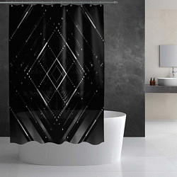 Шторка для душа Hexagon Black, цвет: 3D-принт — фото 2