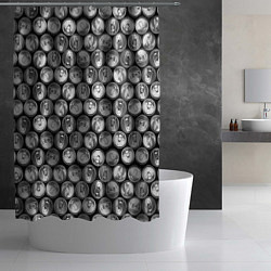 Шторка для душа Жестяные банки - вид сверху - паттерн, цвет: 3D-принт — фото 2