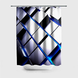 Шторка для душа Неоновые плиты киберпанк, цвет: 3D-принт