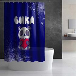 Шторка для душа Вика панда с сердечком, цвет: 3D-принт — фото 2