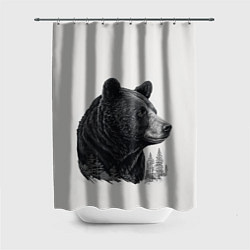 Шторка для душа Нарисованный медведь, цвет: 3D-принт