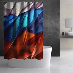 Шторка для душа Российский флаг на скале, цвет: 3D-принт — фото 2