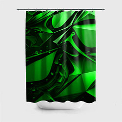 Шторка для душа Зеленые объемные объекты, цвет: 3D-принт