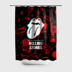 Шторка для душа Rolling Stones rock glitch, цвет: 3D-принт