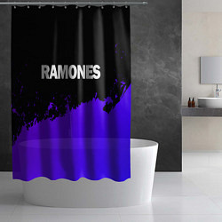 Шторка для душа Ramones purple grunge, цвет: 3D-принт — фото 2