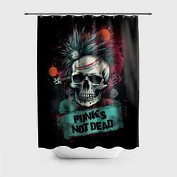 Шторка для душа Punks not dead, цвет: 3D-принт