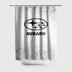 Шторка для душа Subaru с потертостями на светлом фоне, цвет: 3D-принт