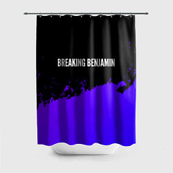 Шторка для душа Breaking Benjamin purple grunge, цвет: 3D-принт