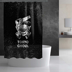 Шторка для душа Tokyo Ghoul с потертостями на темном фоне, цвет: 3D-принт — фото 2