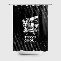 Шторка для душа Tokyo Ghoul с потертостями на темном фоне, цвет: 3D-принт