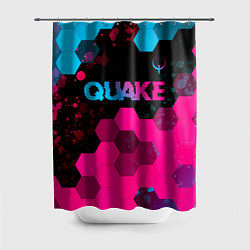 Шторка для душа Quake - neon gradient: символ сверху, цвет: 3D-принт