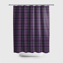 Шторка для душа Джентльмены Шотландка темно-фиолетовая, цвет: 3D-принт