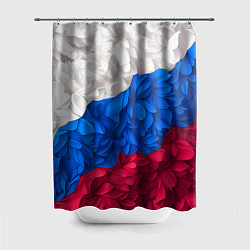 Шторка для душа Флаг России из цветов, цвет: 3D-принт
