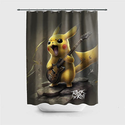 Шторка для душа Pikachu rock, цвет: 3D-принт