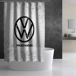 Шторка для душа Volkswagen с потертостями на светлом фоне, цвет: 3D-принт — фото 2