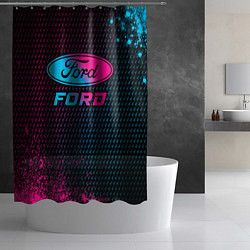 Шторка для душа Ford - neon gradient, цвет: 3D-принт — фото 2