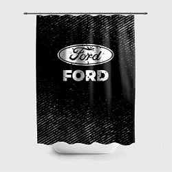 Шторка для душа Ford с потертостями на темном фоне, цвет: 3D-принт