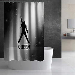 Шторка для душа Queen glitch на светлом фоне, цвет: 3D-принт — фото 2