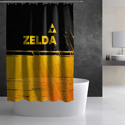 Шторка для душа Zelda - gold gradient: символ сверху, цвет: 3D-принт — фото 2