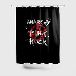 Шторка для душа Анархия - панк рок, цвет: 3D-принт