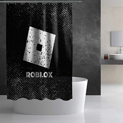 Шторка для душа Roblox с потертостями на темном фоне, цвет: 3D-принт — фото 2