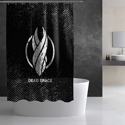 Шторка для душа Dead Space с потертостями на темном фоне, цвет: 3D-принт — фото 2