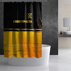 Шторка для душа CreepyPasta - gold gradient: символ сверху, цвет: 3D-принт — фото 2