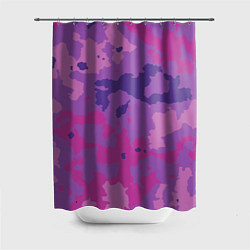 Шторка для душа Фиолетовый камуфляж, цвет: 3D-принт