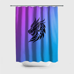 Шторка для душа Дракон на градиенте, цвет: 3D-принт