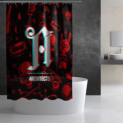 Шторка для душа Architects rock glitch, цвет: 3D-принт — фото 2