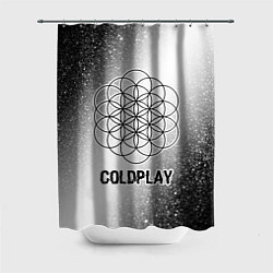 Шторка для душа Coldplay glitch на светлом фоне, цвет: 3D-принт