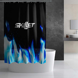 Шторка для душа Skillet blue fire, цвет: 3D-принт — фото 2