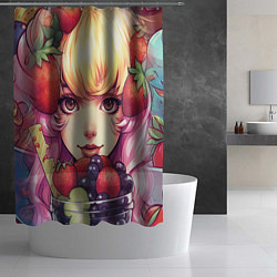 Шторка для душа Блондинка с ягодами, цвет: 3D-принт — фото 2