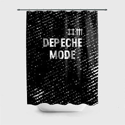 Шторка для душа Depeche Mode glitch на темном фоне: символ сверху, цвет: 3D-принт