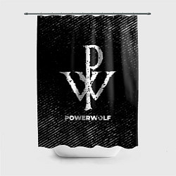 Шторка для душа Powerwolf с потертостями на темном фоне, цвет: 3D-принт