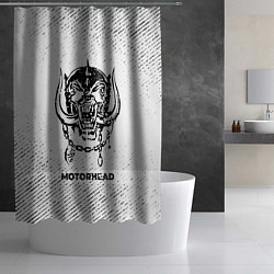 Шторка для душа Motorhead с потертостями на светлом фоне, цвет: 3D-принт — фото 2