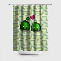 Шторка для душа Зеленые слаймы стардью, цвет: 3D-принт