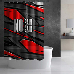 Шторка для душа No pain no gain - красный, цвет: 3D-принт — фото 2