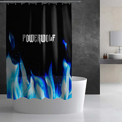 Шторка для душа Powerwolf blue fire, цвет: 3D-принт — фото 2