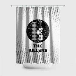 Шторка для душа The Killers с потертостями на светлом фоне, цвет: 3D-принт