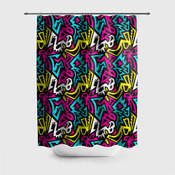 Шторка для ванной Цветные зигзаги Colored zigzags