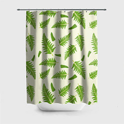 Шторка для душа Лесной зеленый папоротник, цвет: 3D-принт