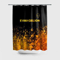 Шторка для душа Evangelion - gold gradient: символ сверху, цвет: 3D-принт