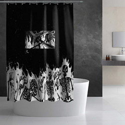 Шторка для душа Блич - Скелеты в огне, цвет: 3D-принт — фото 2