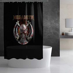 Шторка для душа Megadeth - боевой череп, цвет: 3D-принт — фото 2