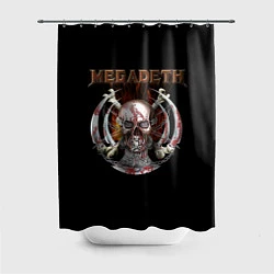 Шторка для душа Megadeth - боевой череп, цвет: 3D-принт