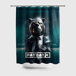 Шторка для душа Payday 3 bear, цвет: 3D-принт