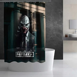 Шторка для душа Payday 3 mask, цвет: 3D-принт — фото 2