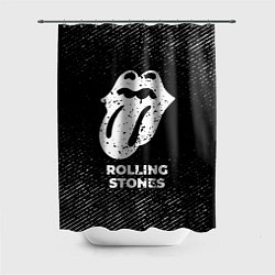 Шторка для душа Rolling Stones с потертостями на темном фоне, цвет: 3D-принт