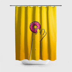 Шторка для душа Гомер и пончик, цвет: 3D-принт